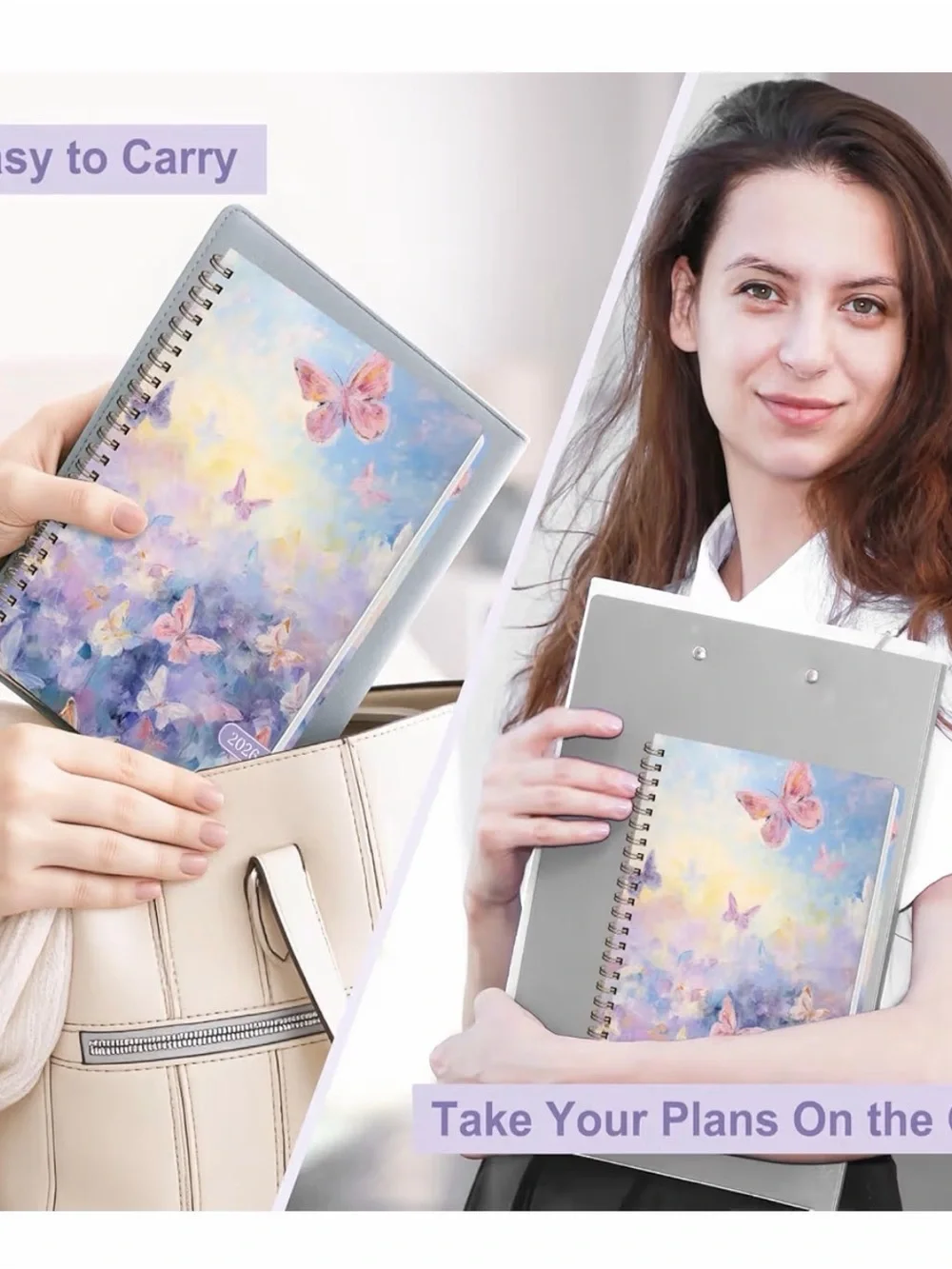 Butterfly Watercolor Spiral Planner - 2026